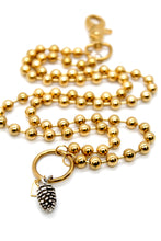 Load image into Gallery viewer, Miniature Pinecone Convertible Gold Chain Necklace