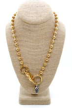 Load image into Gallery viewer, Miniature Pinecone Convertible Gold Chain Necklace