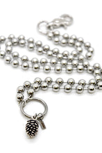 Load image into Gallery viewer, Miniature Pinecone Convertible Silver Chain Necklace