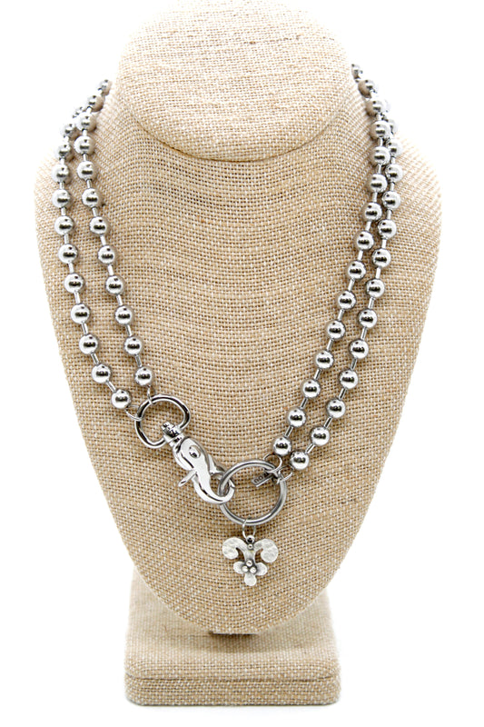 Artsy Silver Charm Convertible Silver Chain Necklace