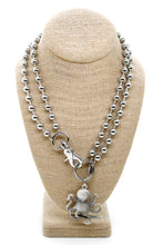 Load image into Gallery viewer, Octopus Charm Convertible Silver Chain Necklace