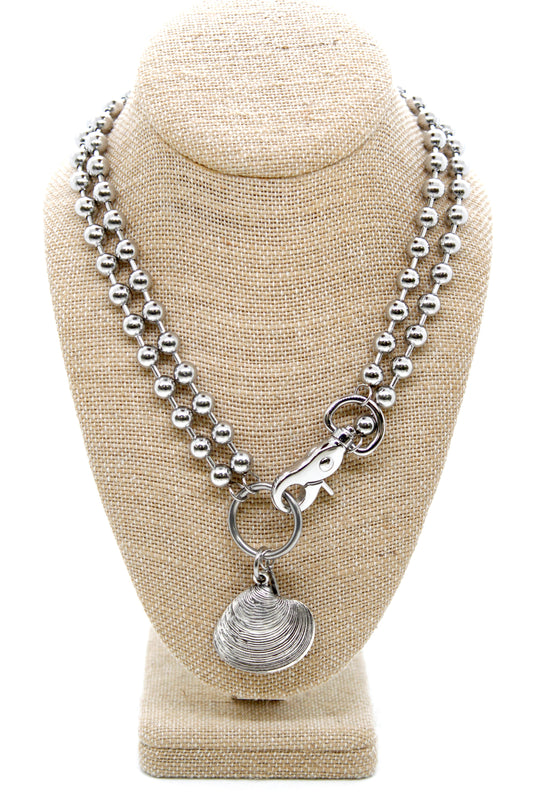 Luxury Seashell Charm Convertible Silver Chain Necklace
