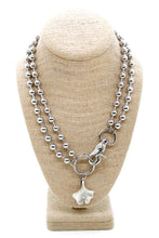 Load image into Gallery viewer, Gingko Leaf Charm Convertible Silver Chain Necklace