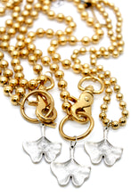 Load image into Gallery viewer, Gingko Leaf Charm Convertible Gold Chain Necklace