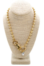 Load image into Gallery viewer, Mini Silver Heart Flower Charm Convertible Gold Chain Necklace