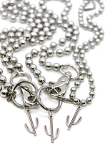 Load image into Gallery viewer, Modern Cactus Charm Convertible Silver Chain Necklace