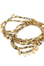 Load image into Gallery viewer, Museum Style Tsavorite Stone Mix Necklace with 24K Gold Plate Mini Charms -French Flair Collection- N2-2332
