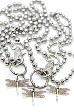 Load image into Gallery viewer, Small Dragonfly Charm Convertible Silver Chain Necklace