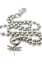 Load image into Gallery viewer, Small Dragonfly Charm Convertible Silver Chain Necklace