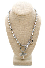 Load image into Gallery viewer, Small Dragonfly Charm Convertible Silver Chain Necklace
