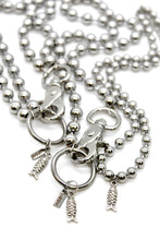 Load image into Gallery viewer, Tiny Fish Charm Convertible Silver Chain Necklace