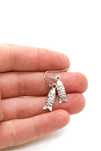 Load image into Gallery viewer, Tiny Fish Charm Convertible Silver Chain Necklace