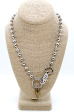 Load image into Gallery viewer, Brass Elongated Heart Charm Convertible Silver Chain Necklace
