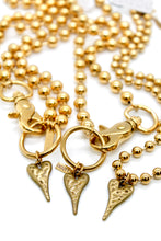 Load image into Gallery viewer, Brass Elongated Heart Charm Convertible Gold Chain Necklace