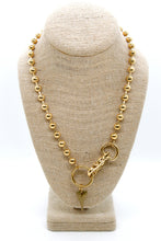 Load image into Gallery viewer, Brass Elongated Heart Charm Convertible Gold Chain Necklace
