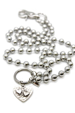 Load image into Gallery viewer, Hammered Hearts Charm Convertible Silver Chain Necklace