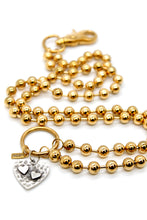 Load image into Gallery viewer, Hammered Hearts Charm Convertible Gold Chain Necklace