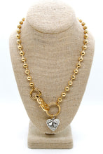 Load image into Gallery viewer, Hammered Hearts Charm Convertible Gold Chain Necklace