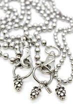 Load image into Gallery viewer, Silver Pinecone Charm Convertible Silver Chain Necklace