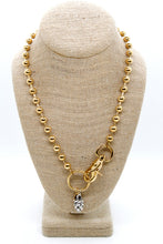 Load image into Gallery viewer, Silver Pinecone Charm Convertible Gold Chain Necklace