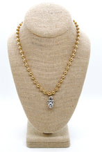 Load image into Gallery viewer, Silver Pinecone Charm Convertible Gold Chain Necklace