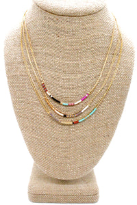 Two Strand Japanese Seed Bead Gold Necklace - Seeds Collection- N8-001