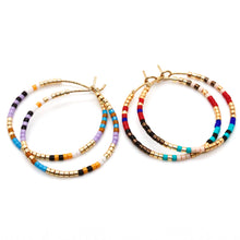 Load image into Gallery viewer, Perfect Color Combo Miyuki Bead Hoops - Seeds Collection- E8-003
