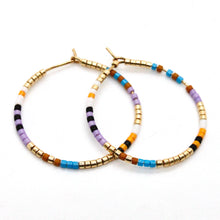 Load image into Gallery viewer, Perfect Color Combo Miyuki Bead Hoops - Seeds Collection- E8-003
