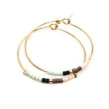 Load image into Gallery viewer, Colorful Seed Bead Hoop Earrings - Seeds Collection- E8-004
