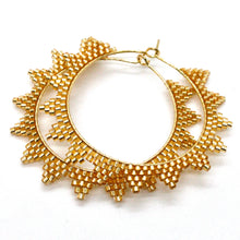 Load image into Gallery viewer, Japanese Seed Bead Hoop Earrings - Geometric - Seeds Collection- E8-010
