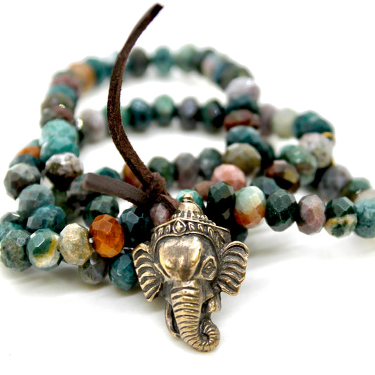 Buddha Bracelet 14 - Faceted Indian Agate