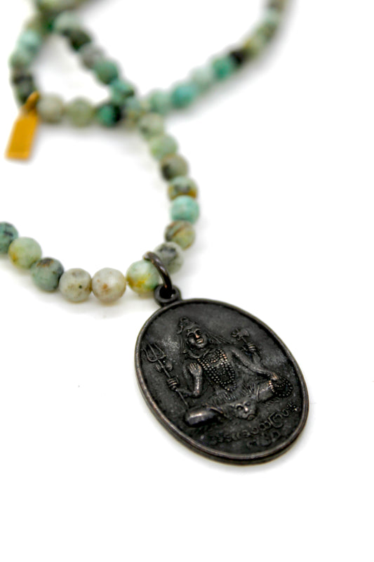 Buddha Necklace 150 - African Turquoise Stretch