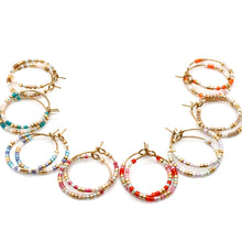 Load image into Gallery viewer, Miyuki Seed Bead Mini Hoop Earrings - Seeds Collection- E8-017