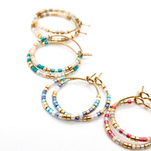 Load image into Gallery viewer, Miyuki Seed Bead Mini Hoop Earrings - Seeds Collection- E8-017
