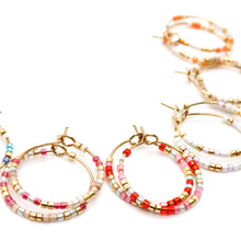 Load image into Gallery viewer, Miyuki Seed Bead Mini Hoop Earrings - Seeds Collection- E8-017