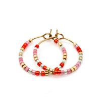 Load image into Gallery viewer, Miyuki Seed Bead Mini Hoop Earrings - Seeds Collection- E8-017
