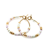 Load image into Gallery viewer, Miyuki Seed Bead Mini Hoop Earrings - Seeds Collection- E8-017