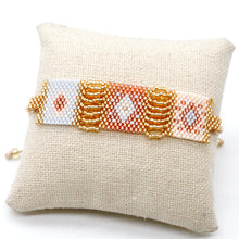 Load image into Gallery viewer, Beautiful and Unique Hand Woven Miyuki Seed Bead Pink Pastel Adjustable Bracelet - Seeds Collection- B8-002
