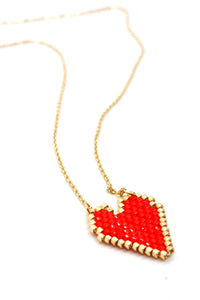 Heart Necklace - Miyuki Seed Beads - Seeds Collection- N8-018