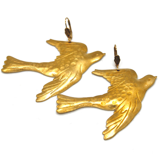Large Flying Dove Earrings - E4-450