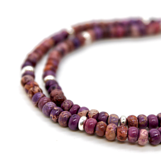 Purple Jasper + Silver Necklace - NC-508S