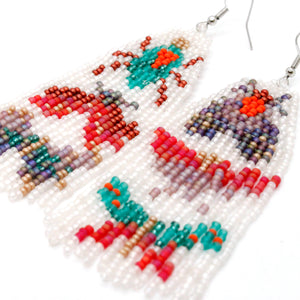 Bugs and Insects Dangle Seed Bead Earrings - Seeds Collection- E8-023