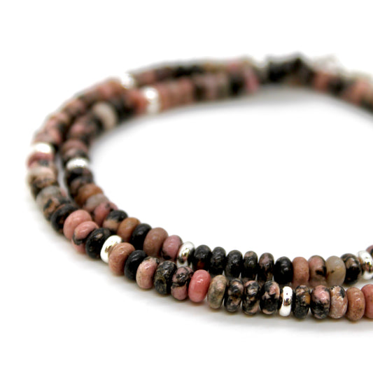Rhodonite + Silver Necklace - NC-517S