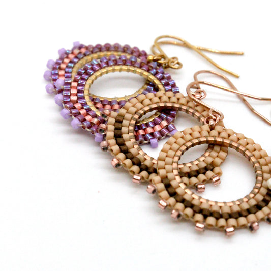 Disc Seed Bead Earrings - Seeds Collection- E8-027