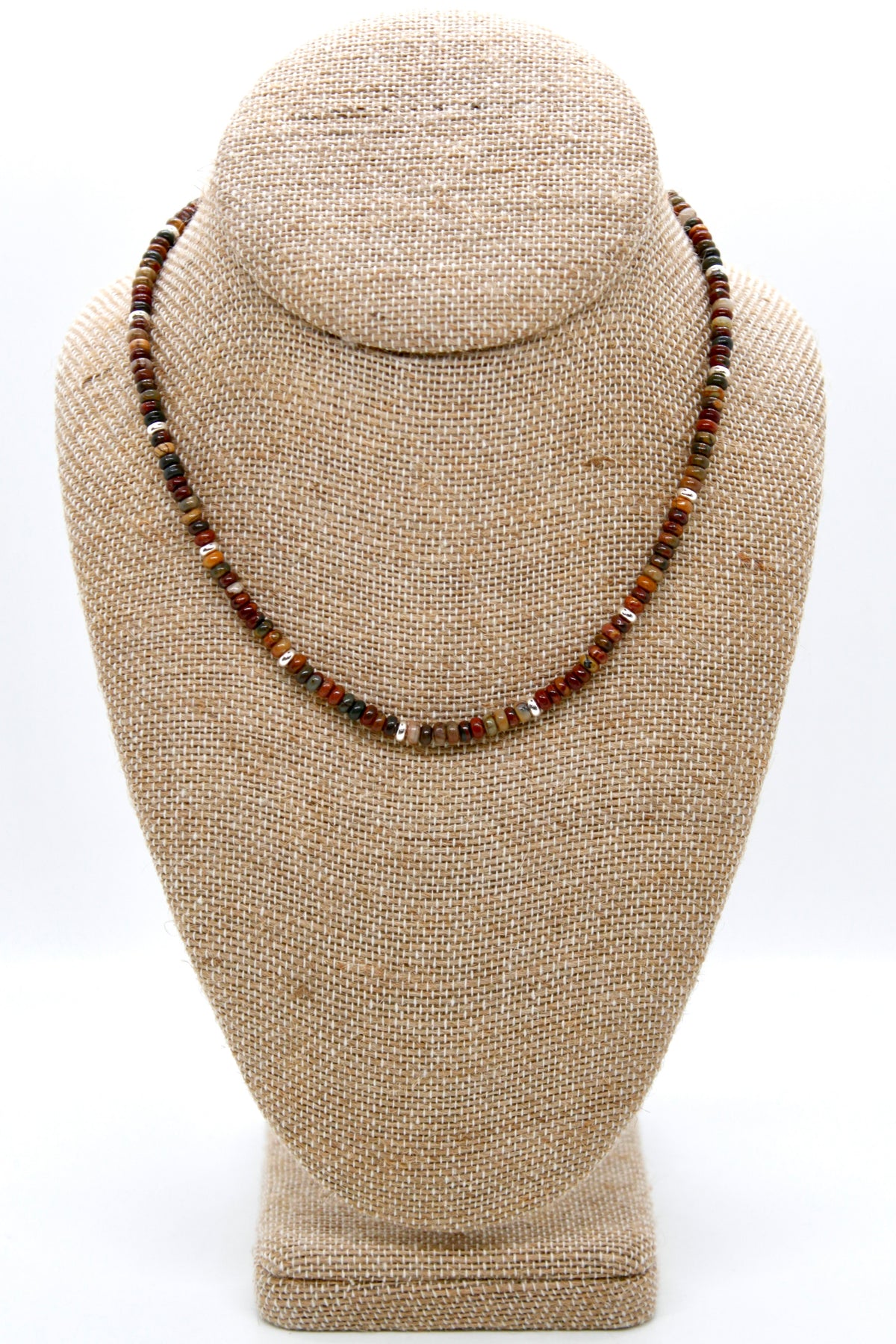 Picasso Jasper + Silver Necklace - NC-522S