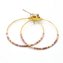 Load image into Gallery viewer, Hoop Seed Bead Earrings - Seeds Collection- E8-031
