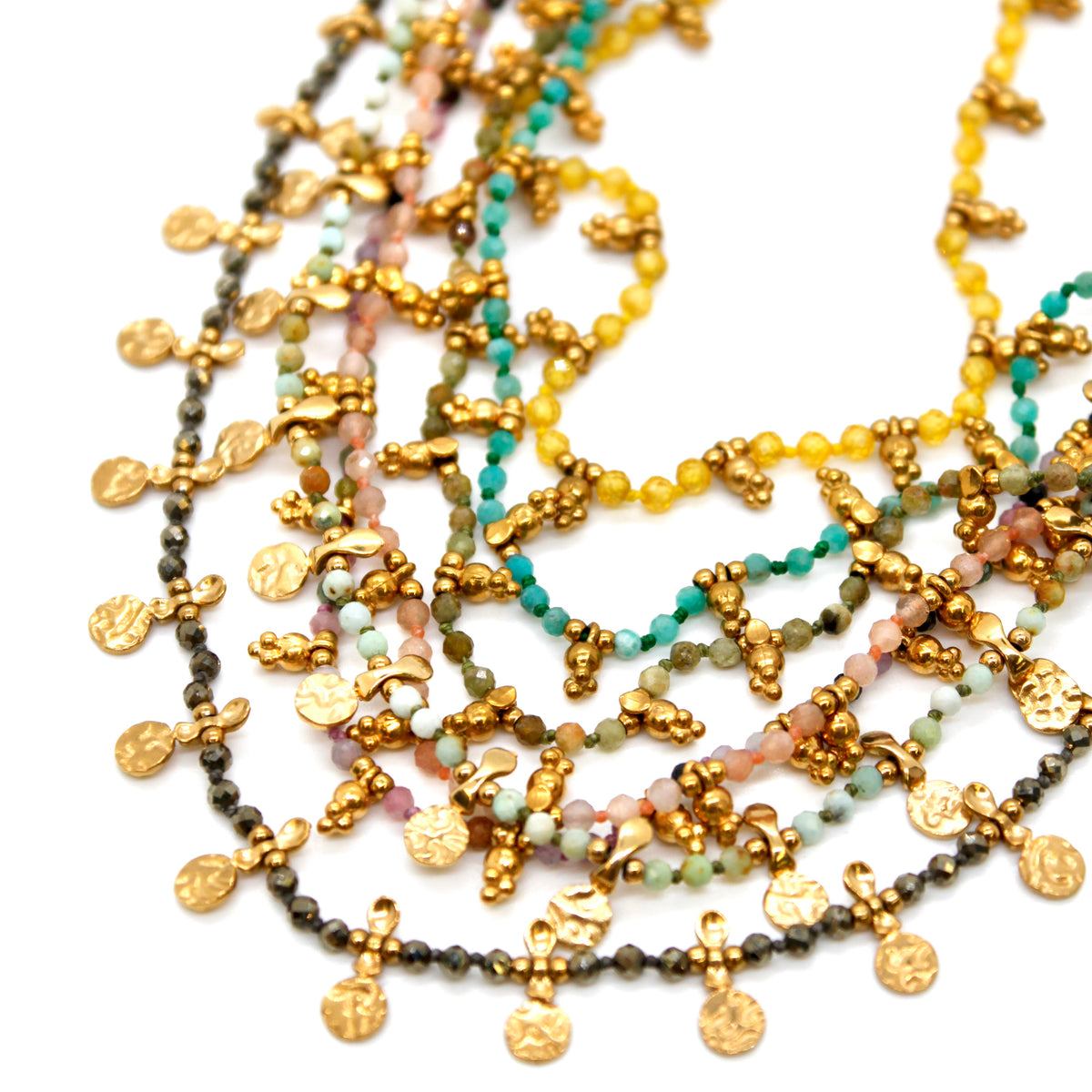 Amazonite and Mini Gold Specks Necklace - N2-2763C
