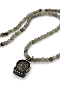 Faceted Labradorite Necklace or Bracelet with Ganesh Charm NS-LA-3G1 -The Buddha Collection-