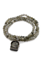 Load image into Gallery viewer, Faceted Labradorite Necklace or Bracelet with Ganesh Charm NS-LA-3G1 -The Buddha Collection-
