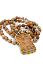 Load image into Gallery viewer, Hand Knotted Jasper Necklace with Thai Buddha Amulet Pendant NL-JP-SB -The Buddha Collection-
